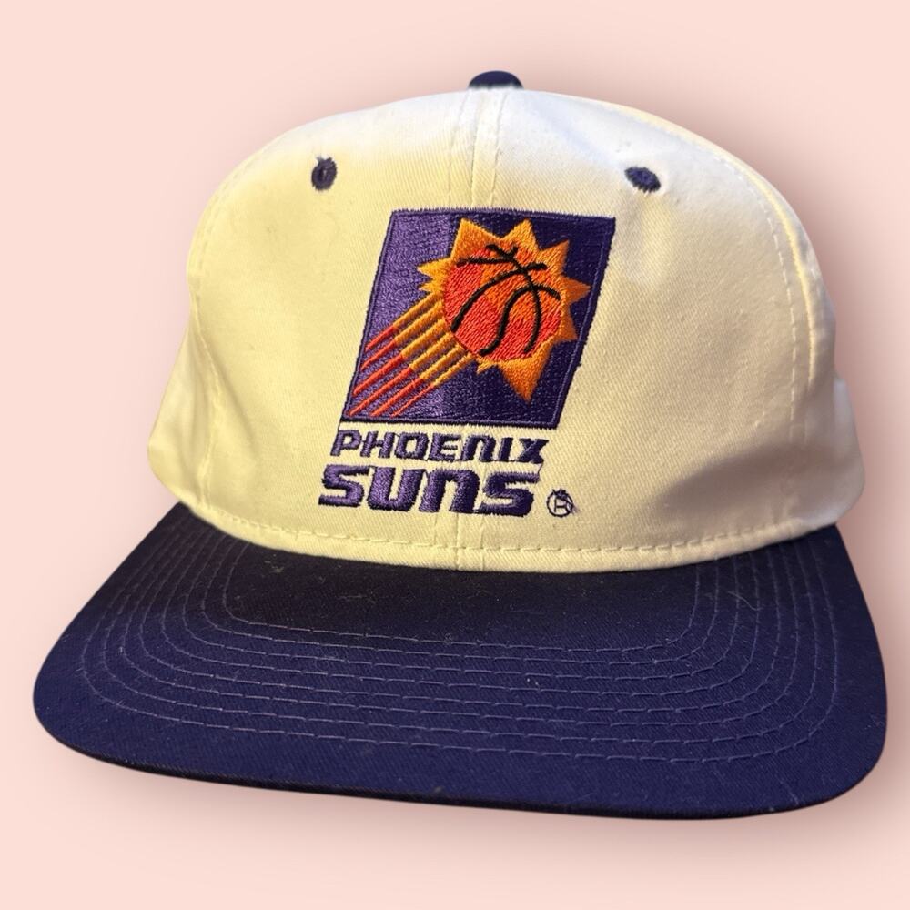Vtg Phoenix Suns NBA 1990s The G Cap Two Tone Adjustable Snapback Cap NEW White
